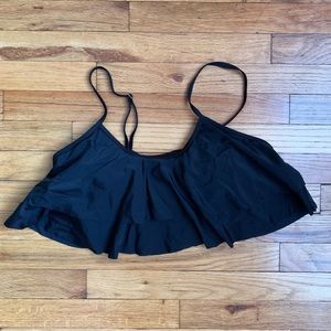 TEMPT ME size L Black Ruffled Bikini Top